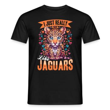 Drôle d’animal jaguar J’aime vraiment les jaguars, ok - T-shirt homme - noir - Devant - AI Model Male 178 light (178cm)