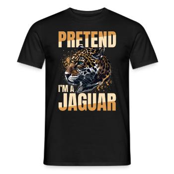 Drôle de Jaguar Animal Prétendre que je suis un Jaguar - T-shirt homme - noir - Devant - AI Model Male 178 light (178cm)