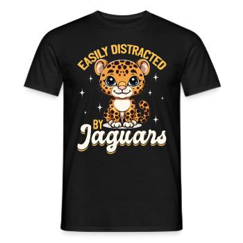 Drôle d’animal jaguar facilement distrait par les jaguars - T-shirt homme - noir - Devant - AI Model Male 178 light (178cm)