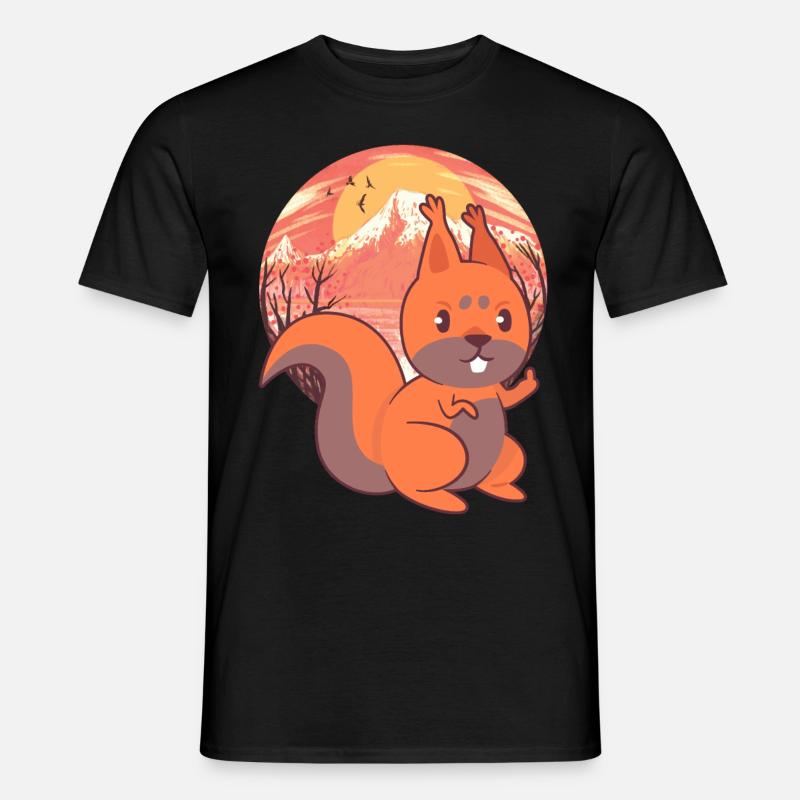 Eichhörnchen Kinder Kind - Männer T-Shirt - Schwarz