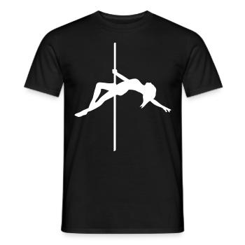 Poledance Figur - Tanz Pose - Männer T-Shirt - Schwarz - Vorne - AI Model Male 178 light (178cm)