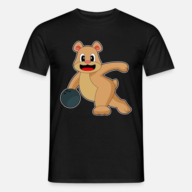 Bär Bowling Bowlingkugel - Männer T-Shirt - Schwarz