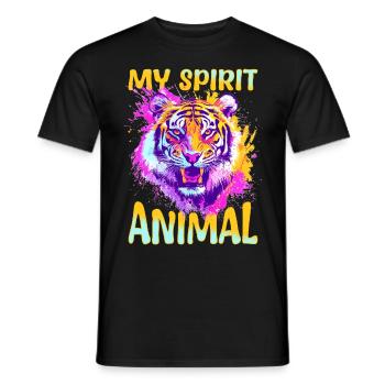 Drôle de tigre animal, mon animal spirituel - T-shirt homme - noir - Devant - AI Model Male 178 light (178cm)
