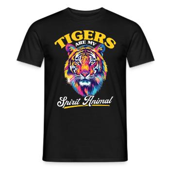 Drôle d’animal tigre Les tigres sont mon animal spirituel - T-shirt homme - noir - Devant - AI Model Male 178 light (178cm)