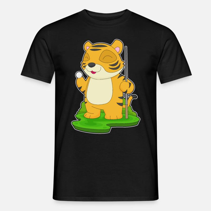Tiger Billiard Queue - Männer T-Shirt - Schwarz