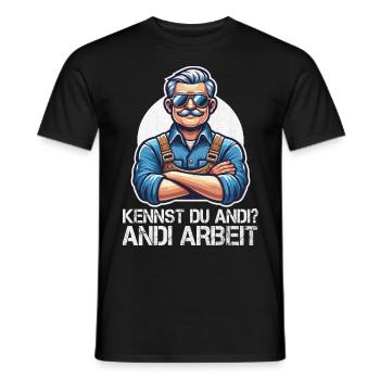 Handwerker Andi Arbeit Geschenk Sprüche Lustig - Männer T-Shirt - Schwarz - Vorne - AI Model Male 178 light (178cm)