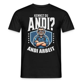 Handwerker Andi Arbeit Geschenk Sprüche Lustig - Männer T-Shirt - Schwarz - Vorne - AI Model Male 178 light (178cm)