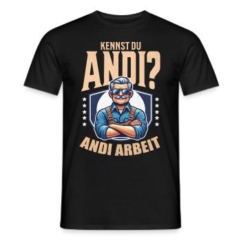 Handwerker Andi Arbeit Geschenk Sprüche Lustig - Männer T-Shirt - Schwarz - Vorne - AI Model Male 178 light (178cm)