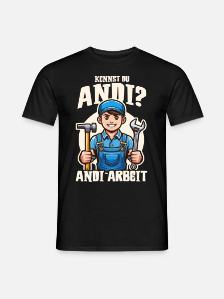 Handwerker Andi Arbeit Geschenk Sprüche Lustig - Männer T-Shirt - Schwarz