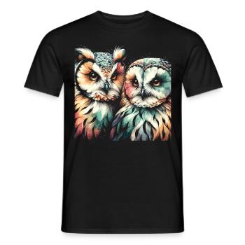 Eule Kunst Geschenk Geburtstag - Männer T-Shirt - Schwarz - Vorne - AI Model Male 178 light (178cm)