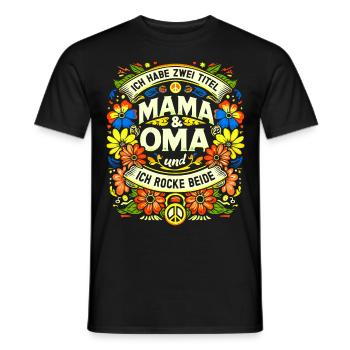 Geschenk Oma Baby Nachwuchs Mama Sprüche - Männer T-Shirt - Schwarz - Vorne - AI Model Male 178 light (178cm)