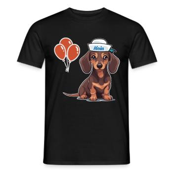 Dackel Matrose Geburtstag Geburtstagsgeschenk Hund - Männer T-Shirt - Schwarz - Vorne - AI Model Male 178 light (178cm)