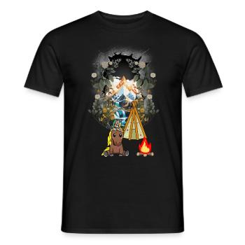 Nature Nature Lover Shaman Horse Tent Teepee - Men's T-Shirt - black - Front - AI Model Male 178 light (178cm)