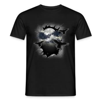 Halloween Corbeaux Corbeau Lune Pleine Lune Corbeaux - T-shirt homme - noir - Devant - AI Model Male 178 light (178cm)