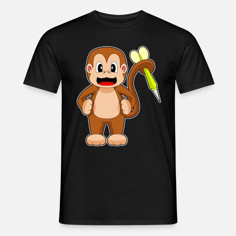 Affe Dart Dartpfeil - Männer T-Shirt - Schwarz