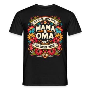 Geschenk Oma Baby Nachwuchs Mama Sprüche - Männer T-Shirt - Schwarz - Vorne - AI Model Male 178 light (178cm)