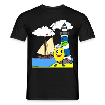 sailor lemon sour seafaring sailors sailors - Men's T-Shirt - black - Front - AI Model Male 178 light (178cm)