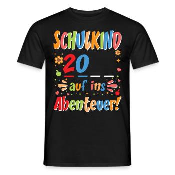 Écolier 202X parti à l’aventure Schulst - T-shirt homme - noir - Devant - AI Model Male 178 light (178cm)