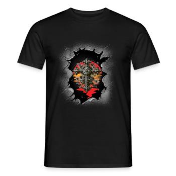 Cross, Crosses, Crucifix, Halloween, Occult, Spiritual - Men's T-Shirt - black - Front - AI Model Male 178 light (178cm)