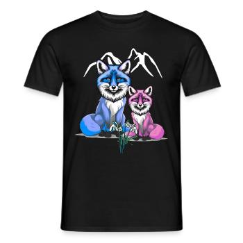 Fuchs Füchse Kind Kinder - Männer T-Shirt - Schwarz - Vorne - AI Model Male 178 light (178cm)