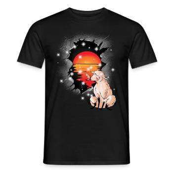 Sheep Sheep Sunset Lamb Lambs Child - Men's T-Shirt - black - Front - AI Model Male 178 light (178cm)
