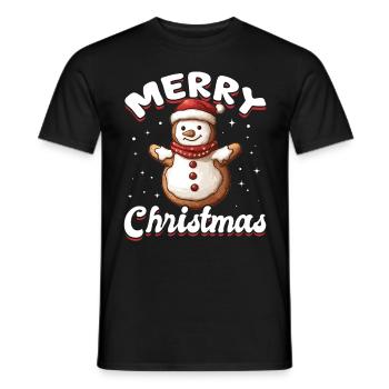 Funny Christmas Gingerbread Merry Christmas - Männer T-Shirt - Schwarz - Vorne - AI Model Male 178 light (178cm)
