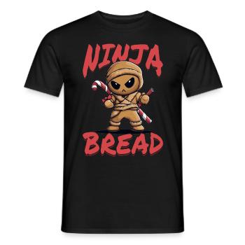 Funny Christmas Gingerbread Ninja Bread - Männer T-Shirt - Schwarz - Vorne - AI Model Male 178 light (178cm)