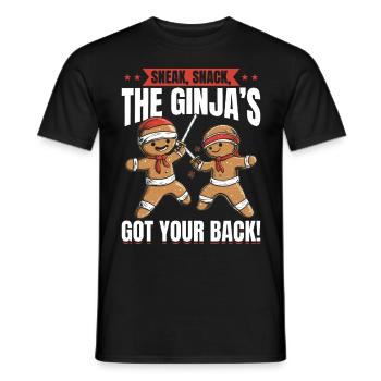 Funny Christmas Gingerbread Sneak - Men's T-Shirt - black - Front - AI Model Male 178 light (178cm)