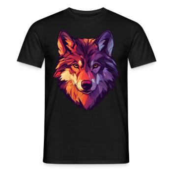Floral Wolf Vintage Blumen Wolf Gesicht für Wölfe - Männer T-Shirt - Schwarz - Vorne - AI Model Male 178 light (178cm)