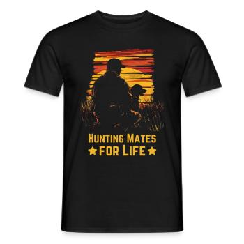 Chasse chasse avec chien rétro vintage - T-shirt homme - noir - Devant - AI Model Male 178 light (178cm)