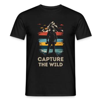 Photographie, Photographie de nature, Photographie animalière - T-shirt homme - noir - Devant - AI Model Male 178 light (178cm)