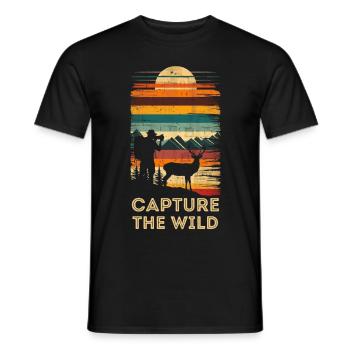 Photographie, Photographie de nature, Photographie animalière - T-shirt homme - noir - Devant - AI Model Male 178 light (178cm)