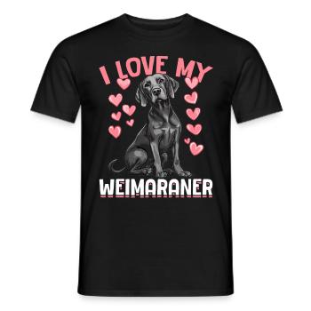 Drôle de chien de Braque de Weimar, j’adore mon braque de Weimar - T-shirt homme - noir - Devant - AI Model Male 178 light (178cm)