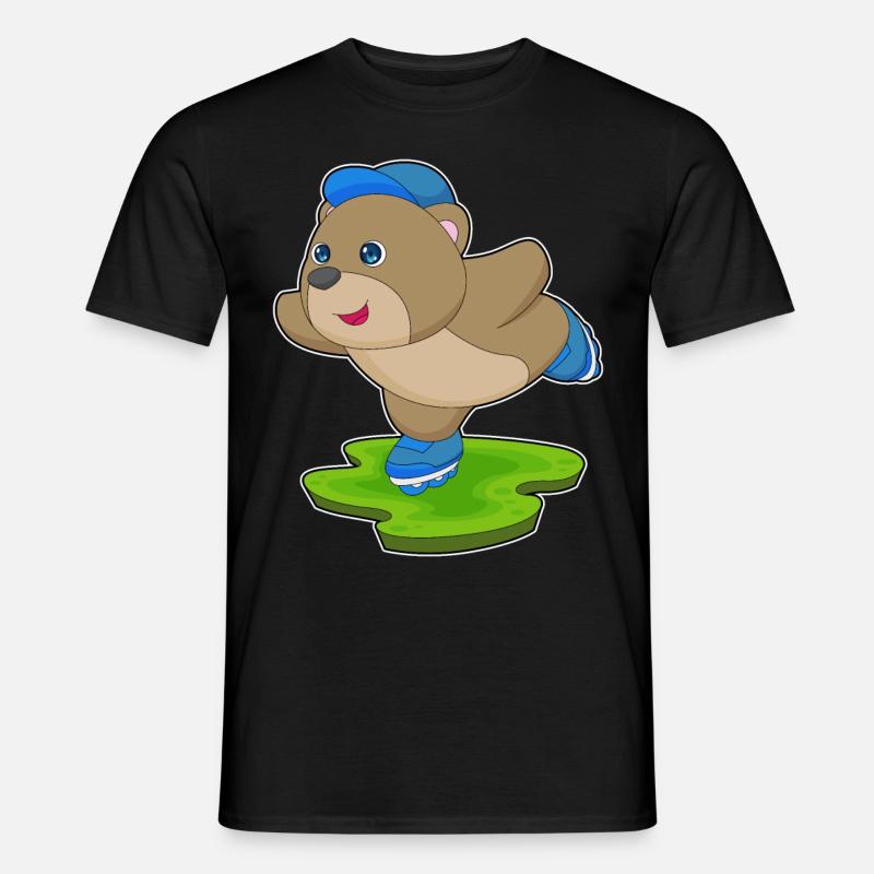 Bär Inline skating Rollschuhe - Männer T-Shirt - Schwarz