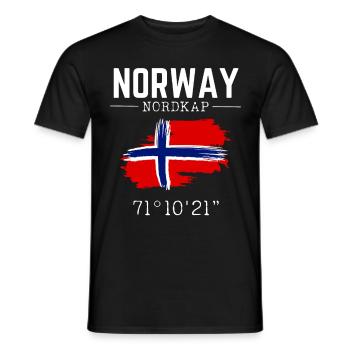 Norwegen Nordkap Wander Urlaub Skandenavien - Männer T-Shirt - Schwarz - Vorne - AI Model Male 178 light (178cm)