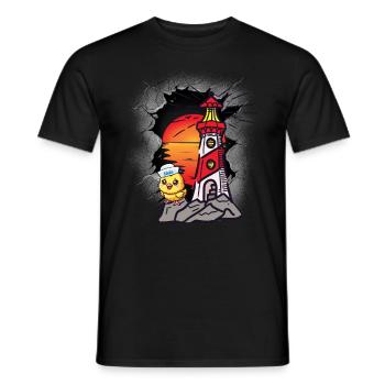 Maritime Sailor Chick Sailor Lighthouse Kids - Men's T-Shirt - black - Front - AI Model Male 178 light (178cm)