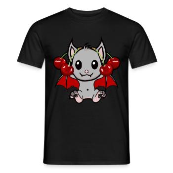 Halloween Bat Bats Cherries Cherry - Men's T-Shirt - black - Front - AI Model Male 178 light (178cm)