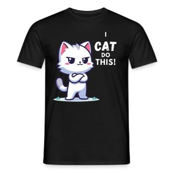 JE CHAT fais ça ! Cadeau Chats Drôles - T-shirt homme - noir - Devant - AI Model Male 178 light (178cm)