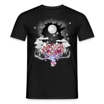 mystical nature mountains spring tree trees - Men's T-Shirt - black - Front - AI Model Male 178 light (178cm)