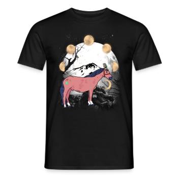 Chamanes Cheval Chevaux Chaman Lune - T-shirt homme - noir - Devant - AI Model Male 178 light (178cm)
