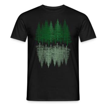 Forêt de sapins Randonnée pédestre Épicéa Forêt de conifères Nature - T-shirt homme - noir - Devant - AI Model Male 178 light (178cm)