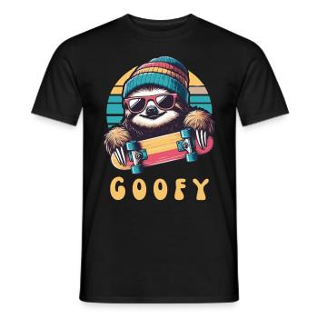 GOOFY Skater Sloth - Funny Skater Outfit - Men's T-Shirt - black - Front - AI Model Male 178 light (178cm)