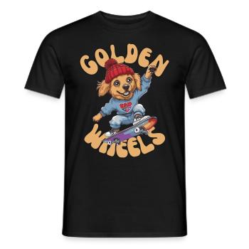 Golden Retriever Skater - Streetwear Skater Outfit - Männer T-Shirt - Schwarz - Vorne - AI Model Male 178 light (178cm)