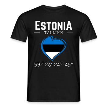 Estland Souvenir Flagge Hauptstadt Tallinn - Männer T-Shirt - Schwarz - Vorne - AI Model Male 178 light (178cm)