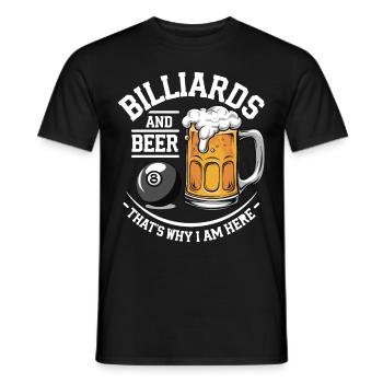 Billiards and Beer - lustige Billiard Sprüche - Männer T-Shirt - Schwarz - Vorne - AI Model Male 178 light (178cm)