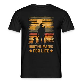 Chasse chasse avec chien rétro vintage - T-shirt homme - noir - Devant - AI Model Male 178 light (178cm)