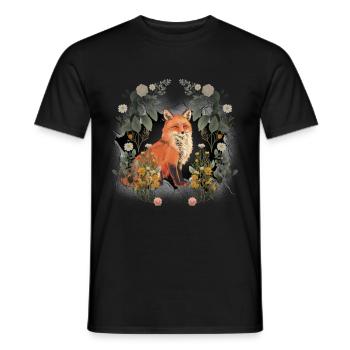 Fox Child Children Forest Dwellers Forest Animals Vixen - Men's T-Shirt - black - Front - AI Model Male 178 light (178cm)