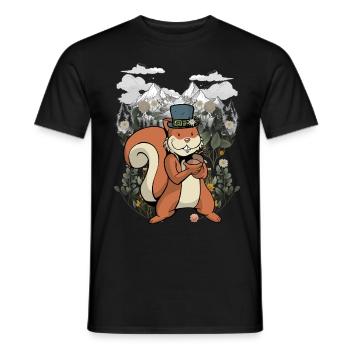 Tiroler Eichhorn Eichhörnchen Kinder Kind Gebirge - Männer T-Shirt - Schwarz - Vorne - AI Model Male 178 light (178cm)