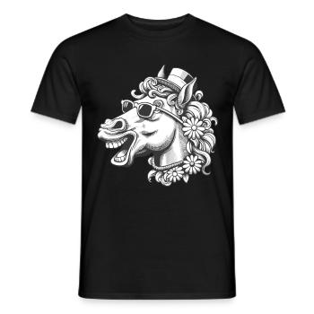 Pferd Pferde lustig witzig spaßig Gaul Reiterin - Männer T-Shirt - Schwarz - Vorne - AI Model Male 178 light (178cm)