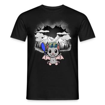 Halloween Chauve-souris Tyrol Beauté Fleurs Enfant - T-shirt homme - noir - Devant - AI Model Male 178 light (178cm)